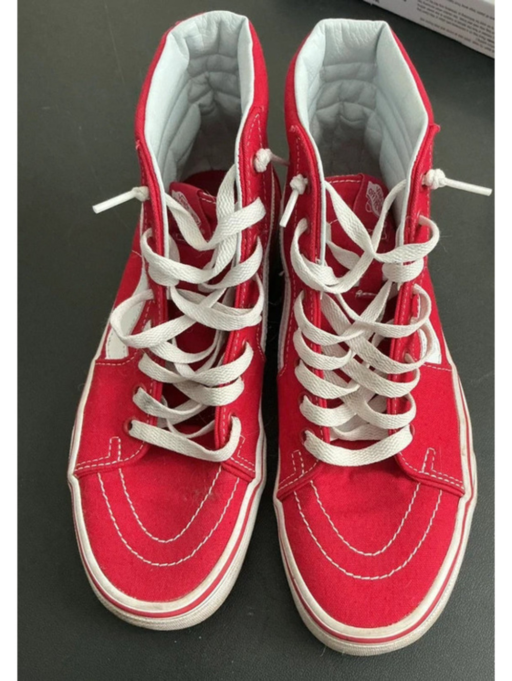 Vans Sk8 Hi High Tops in Racing Red - Picture 2 of 5